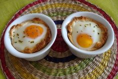 Cocotte de Ovos com Fiambre e Queijo
